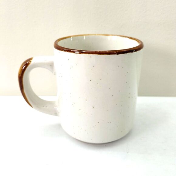 Vintage Daisy Mug Otagiri Style Speckled Stoneware Floral Cup Blue Yellow Green - Picture 3 of 7
